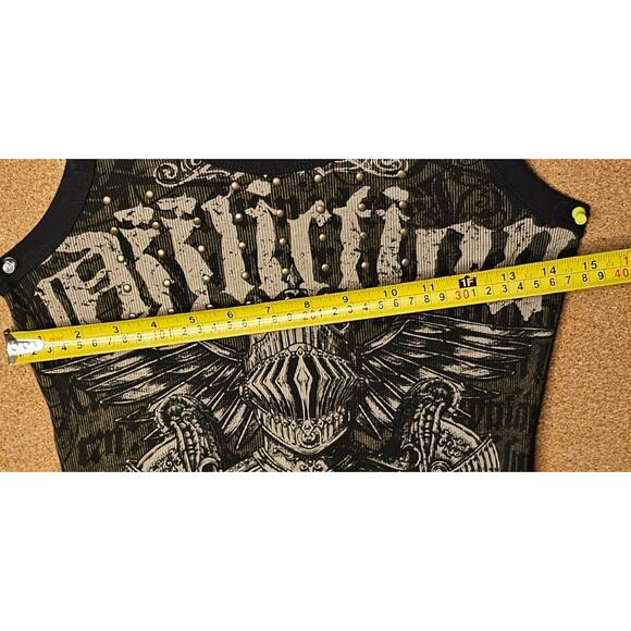 Affliction Vintage Graphic "Dead Or Alive" Lace-Up Dress. L - Picture 8 of 15